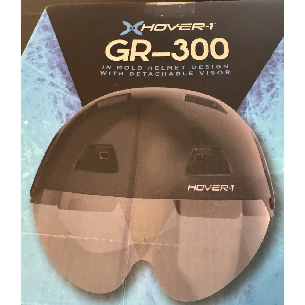 New X Hover-1 GR-300 Helmet In Mold Detachable Visor Black Medium